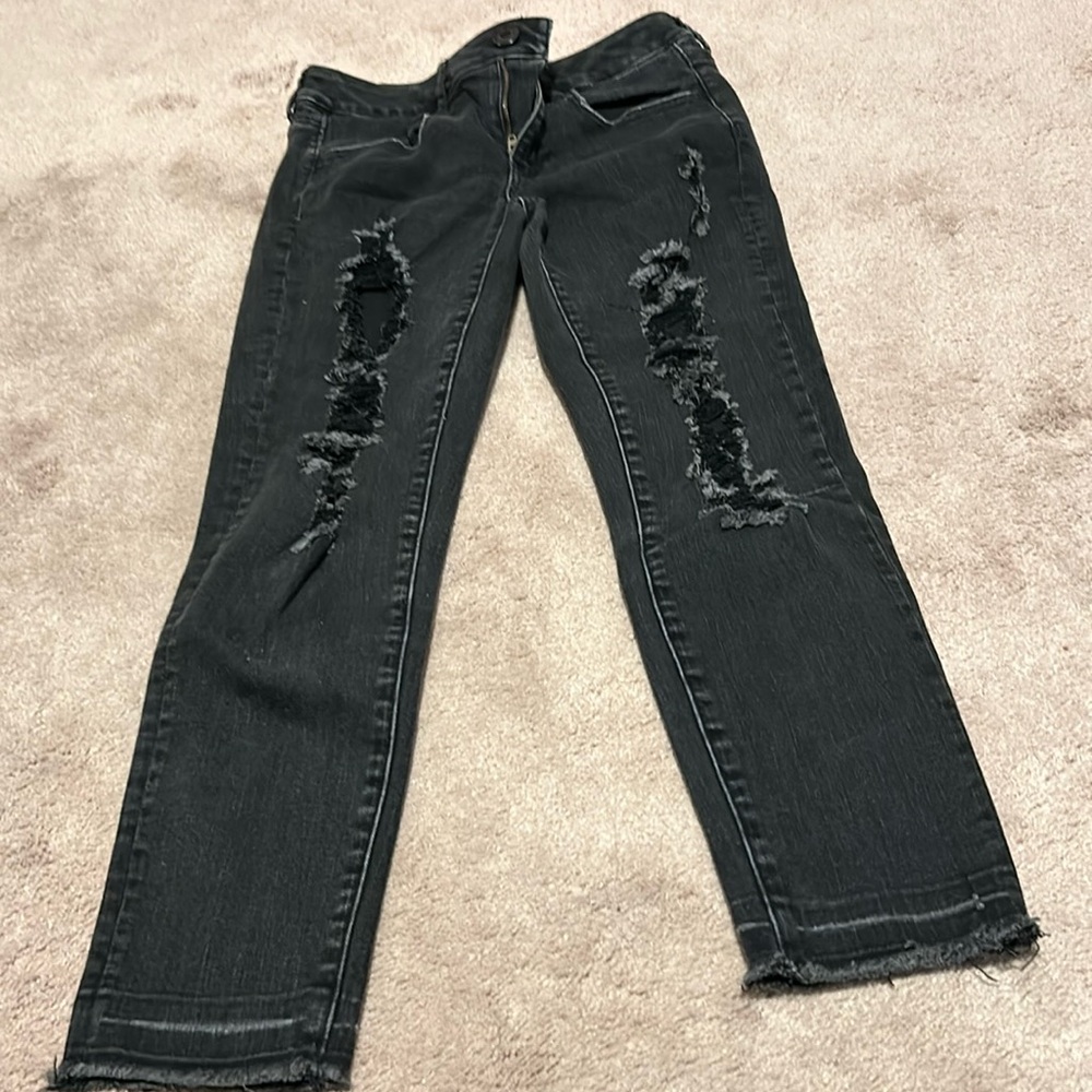 American eagle black super stretch jeans
